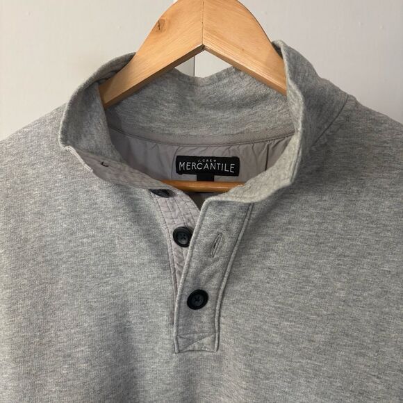 J crew mercantile Light Gray Pullover Henley sweater mens medium - Picture 4 of 7
